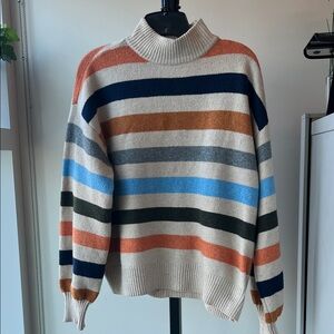 St. John's Bay Multicolor Striped Turtleneck Sweater